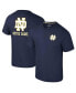 Фото #1 товара Men's Navy Notre Dame Fighting Irish Logo Lockup 2-Hit Active Blend T-Shirt