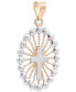 Cross Beaded Edge Pendant in 14k Two-Tone Gold, Created for Macy's