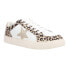 Corkys Obsessed Leopard Lace Up Womens Beige, Black, White Sneakers Casual Shoe