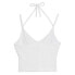 Puma Classics Ribbed Crop Logo Scoop Neck Cami Womens White Casual Athletic 624