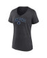 ფოტო #2 პროდუქტის Women's Heather Charcoal Penn State Nittany Lions Evergreen Campus V-Neck T-shirt