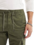 Jack & Jones tapered cuffed cargo in dark green