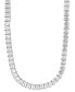 ფოტო #1 პროდუქტის Cubic Zirconia Baguette 18" Collar Necklace in Sterling Silver