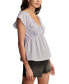 Фото #4 товара Women's Cotton Laced-Back Babydoll Top