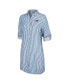 Фото #3 товара Women's Blue/White Buffalo Bills Chambray Stripe Cover-Up Shirt Dress