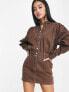 Фото #4 товара Urban Revivo mini denim dress in brown