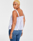 Фото #3 товара Women's Shirred Tonal-Stripe Camisole Top, Created for Macy's