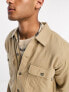 ONLY & SONS linen mix overshirt in beige