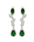 ფოტო #2 პროდუქტის Suzy Levian Sterling Silver Cubic Zirconia Pear and Marquise Leafy Drop Dangle Earrings