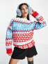 ASOS DESIGN Christmas oversized jumper with apres ski pattern