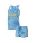 ფოტო #1 პროდუქტის Women's Powder Blue Los Angeles Chargers Billboard Scoop Neck Racerback Tank Top and Shorts Sleep Set