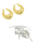 14K Gold-Plated Domed Oval Hoop Earrings