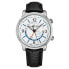 Фото #1 товара Наручные часы Alexander Men's Sophisticate Black Leather, Silver-Tone Dial, 40mm Round Watch