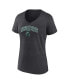 Women's Heather Charcoal Michigan State Spartans Evergreen Campus V-Neck T-shirt