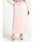 ფოტო #1 პროდუქტის Plus Size Satin Slit Skirt