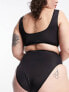 Фото #2 товара ASOS DESIGN Curve mix and match high leg high waist bikini bottom in black