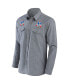 Фото #3 товара Men's NFL x Darius Rucker Collection by Gray New England Patriots Chambray Button-Up Long Sleeve Shirt