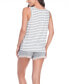 ფოტო #2 პროდუქტის Women's All American Lace-Trim Shorts Pajamas Set