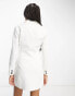 Фото #8 товара Miss Selfridge blazer dress with contrast buttons in ivory