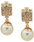 Imitation Pearl Dome Button Drop Earrings