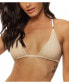 Фото #1 товара Women's Crinkle Lurex Reversible Triangle Bikini Top
