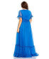 ფოტო #4 პროდუქტის Women's Plus Size Chiffon Faux Wrap Flutter Sleeve Tiered Gown