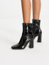 Фото #1 товара Stradivarius patent platform heeled boot in black