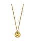 ფოტო #1 პროდუქტის and Hammered Yellow IP-plated Circle Pendant 15 inch Curb Chain Necklace