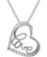 ფოტო #1 პროდუქტის Diamond Love Heart 18" Pendant Necklace (1/10 ct. t.w.) in Sterling Silver
