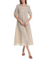 Фото #1 товара Lafayette 148 New York Short Sleeve Popover Linen Dress Women's