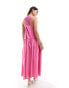 ASOS DESIGN sleeveless ribbed bodice with full hem maxi dress in pink Rosa Waschung, 42 - фото #4