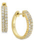 Фото #1 товара Diamond Small Hoop Earrings (1/2 ct. t.w.) in 14k Gold, 0.53"