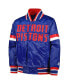 ფოტო #3 პროდუქტის Big Boys Blue Detroit Pistons Home Game Varsity Satin Full-Snap Jacket