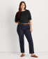 ფოტო #7 პროდუქტის Plus Size Cotton-Blend Boatneck Top