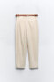 Cotton blend trousers with belt