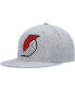 ფოტო #1 პროდუქტის Men's Heather Gray Portland Trail Blazers Hardwood Classics 2.0 Snapback Hat