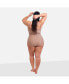 Фото #2 товара Plus Size Amara Drawstring Cut Out Swimsuit - Taupe