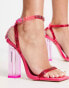 Фото #3 товара Public Desire Wide Fit Onyx heeled sandals hot pink patent