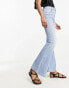 Pull&Bear high waisted flared jeans in mid blue