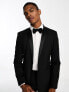 ASOS DESIGN skinny tuxedo suit jacket in black