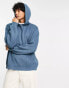 Фото #4 товара ASOS DESIGN oversized knitted jumper with hoodie in blue