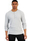 ფოტო #1 პროდუქტის INC International Concepts Men's Lightweight Ribbed Henley Shirt, Created for Macy's