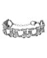 Women's Silver Tone Crystal Multi Double Cat Chain Bracelet