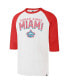 Men's Cream Distressed Miami Marlins City Connect Crescent Franklin Raglan Three-Quarter Sleeve T-shirt