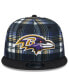 Фото #2 товара Men's Black Baltimore Ravens 2024 Sideline Statement 9FIFTY Snapback Hat