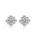 Фото #3 товара GV Sterling Silver White Gold Balls with Clear Round Cubic Zirconia Stud Earrings