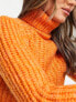 Фото #3 товара Mango roll neck cropped jumper in orange
