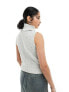 Фото #7 товара Weekday Cherin knitted half zip high neck vest in light grey