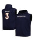 ფოტო #1 პროდუქტის Men's Russell Wilson Navy Denver Broncos Big Tall Muscle Pullover Hoodie