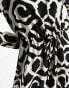 Vero Moda belted shirt maxi dress in mono geo print